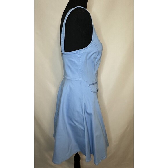 COLOR ME COURTNEY Alle‎ Blue Canvas Utility Dress Women's SIZE 4 - Picture 6 of 13